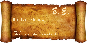 Barta Edmond névjegykártya